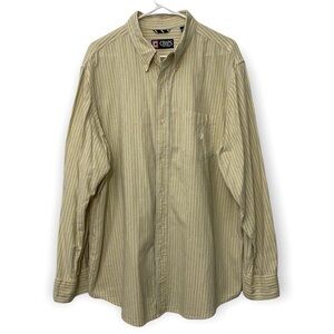 Chaps Striped Long Sleeve Shirt | Yellow Blue | Size XL